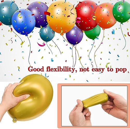 68Pcs Black White Gold Balloons with 12 Inch Black Gold Confetti Balloons for Graduation Birthday Wedding Party Decorations - Image 3