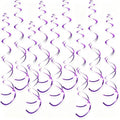 32 PCS Purple Hanging Swirl, Sparkle Ceiling Hanging Decorations, Plastic Streamer Party Decorations for Birthday, Princess Party, Masquerade, Graduation by PARTVON