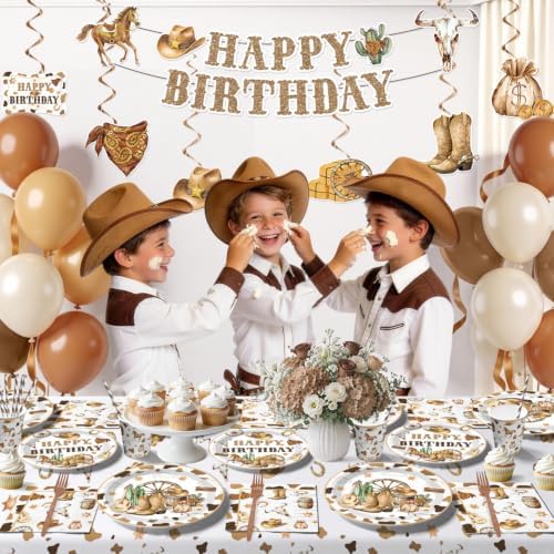 215PCS Cowboy Birthday Party Decorations for Boy Serves 25 - Image 4