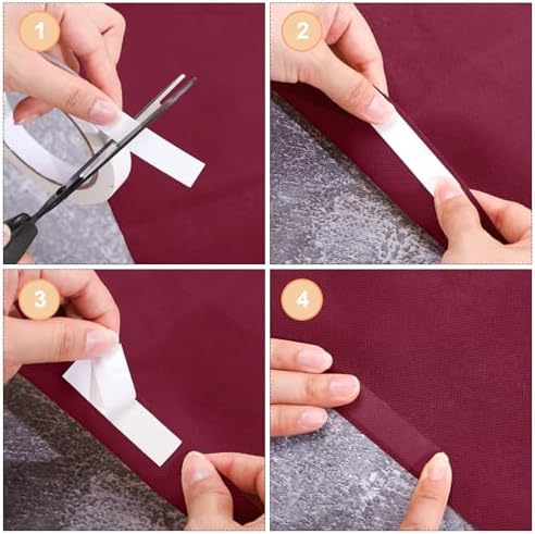 Shappy Wine Red Carpet Runner for Wedding Party Aisle with Tape - Image 5