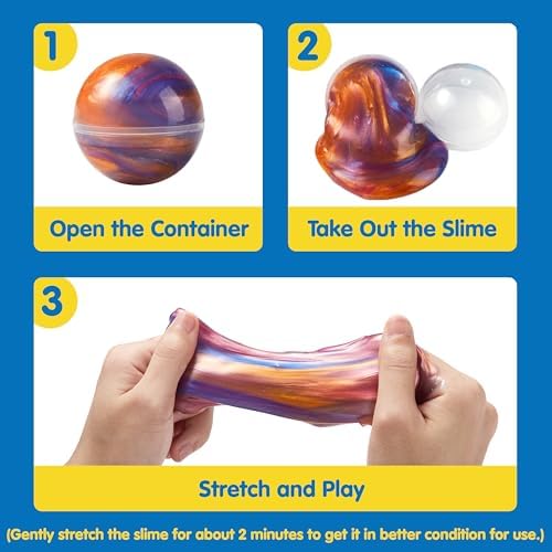 JOYIN Slime Party Favors, 36 Pack Galaxy Slime Ball- Stretchy, Non-Sticky, Mess-Free, Stress Relief, and Safe - Toys for Girls and Boys - Easter, Classroom Reward, Party Supplies, Halloween - Image 6