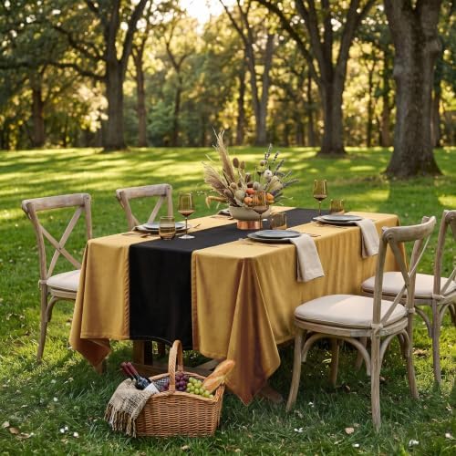 Gold and Black Velvet Tablecloths Rectangular: Luxury Christmas Table Cloth - Image 7