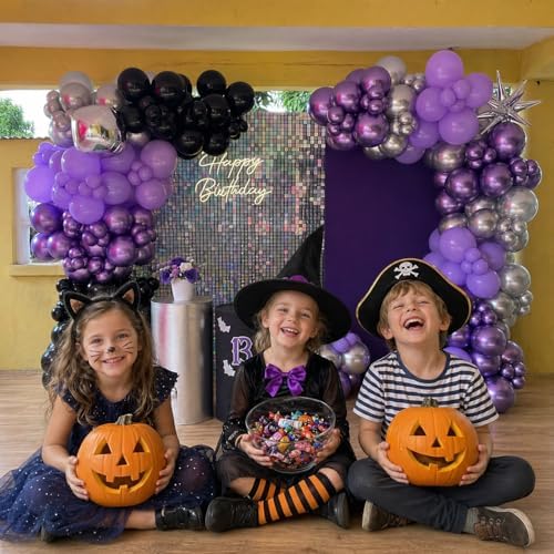 Purple and Black Balloons, 60 Packs 12 Inch Latex Balloon - Image 6