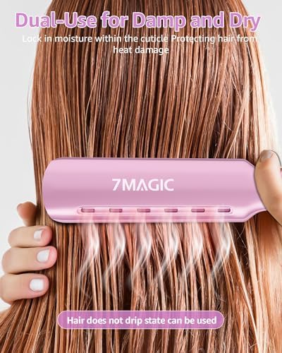 7MAGIC Nano Titanium 1.7" Flat Iron Hair Straightener for Thick Hair,Purple - Image 3