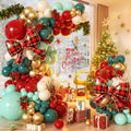 Christmas Balloon Arch Garland Kit for Christmas Party Decorations | 146Pcs Red Green Gold Pearl White Balloons with Foil Bow Balloons for Christmas New Year Candies Xmas Party Decorations by Woaipati