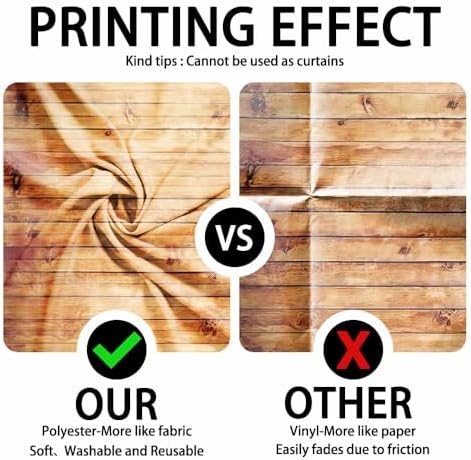 6x6FT Polyester Wood Wall Photography Backdrop Rustic Natural Wooden Board Photo Background Banner Birthday Party Wedding Baby Shower Cake Table Decor Studio Booth Prop Supplies - Image 3