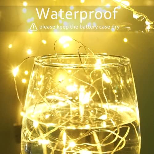 SmilingTown 15 Packs 20 LED Fairy Lights Battery Operated - 6.6FT Silver Copper Wire Waterproof Starry String Light for DIY Party Christmas Costume Wedding Easter Table Decorations (Warm White) - Image 6
