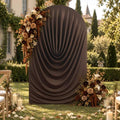 7.2FT Brown Draped Arch Cover, Ruched Ripple Arch Backdrop Cover by Unknown