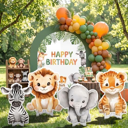 Honoson 4 Pcs Large 24" x 32" Safari Animals Cardboard Cutouts Life Size by Honoson