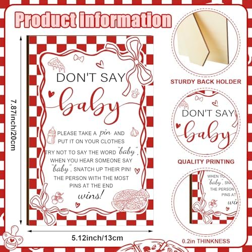 Patelai 321 Pcs Baby Shower Games Supplies, Pizza - Image 4