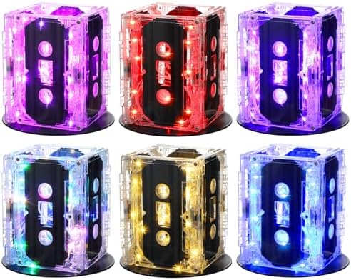 Halloscume 6 Sets 90s Party Decorations Neon Disco Cassette Tape by Halloscume
