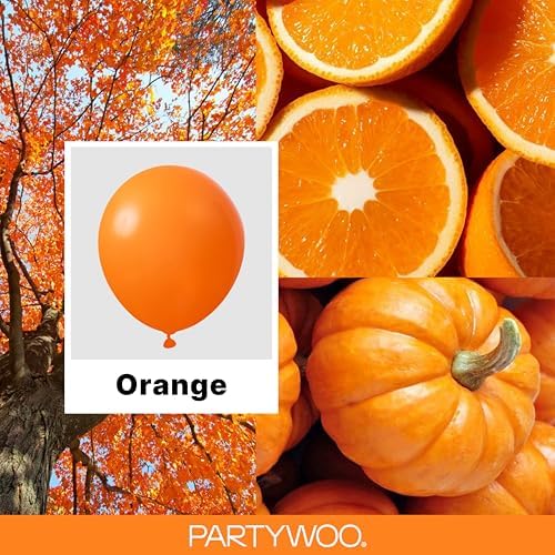 PartyWoo Orange Balloons 140pcs Fall Latex Helium Balloons Different Sizes - Image 2