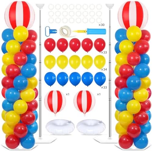 2 Sets Carnival Circus Balloon Column Stand Kit Adjustable Balloon Decor by Naozinebi
