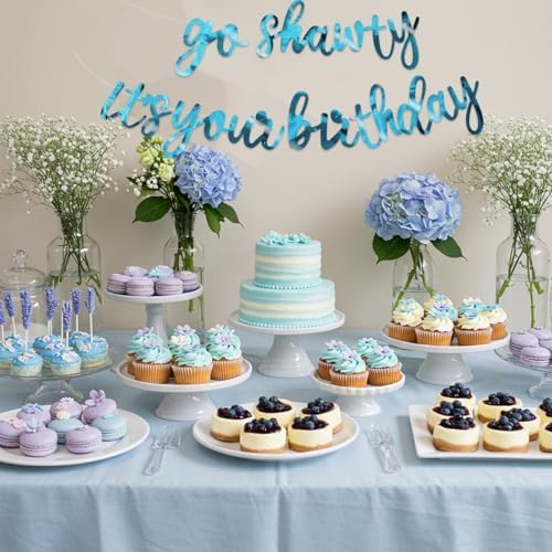 BEISHIDA Double-sided Lake Blue Go Shawty It's Your Birthday Banner Decor - Image 6