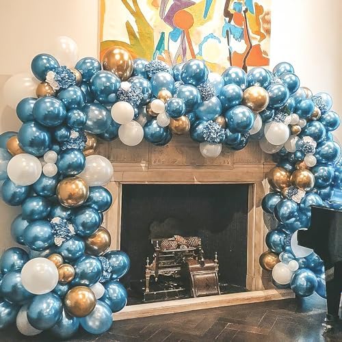 PartyWoo Metallic Light Blue Balloons 50pcs Metallic Baby Blue Color - Image 5