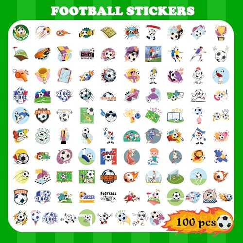 Soccer Party Favors - 100 PCS Soccer Stickers for Kids | 2026 World Game Cup Merchandise Gifts Activities Birthday Toys Games Crafts for Goodie Bags Gift Bags - Image 2