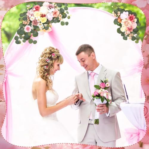 2 Pcs Wedding Arch Decorations, Colorful Arch Flowers Swag - Image 5