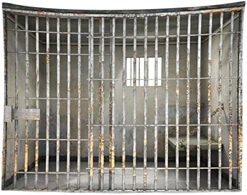 Prison Backdrop BELECO 5x3ft Fabric Jail Backdrop Jail Bars Murder Crime Theme Party Police Cell Mugshot Photography Background Birthday Events Decoration Kids Adults Funny Photo Props YouTube Studio - Image 4