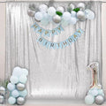 PartyDelight Silver Sequin Backdrop 6x7ft Sparkly Photo Curtain by PartyDelight