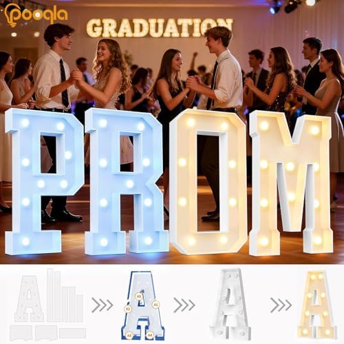 Pooqla 3 FT Marquee Letters, Light Up Letter P, Cool White and Warm White - Image 3