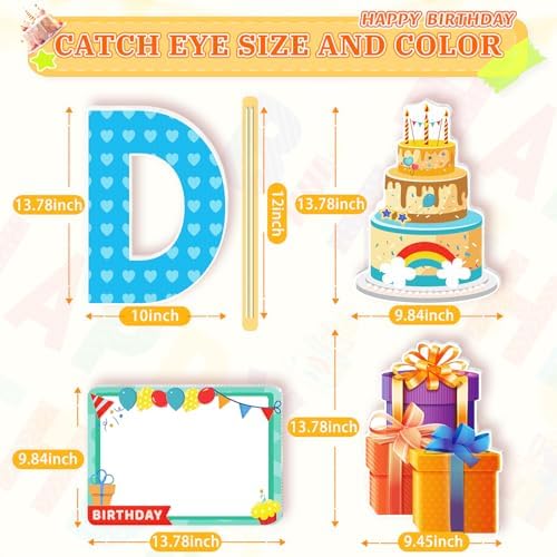 Remiawy Happy Birthday Yard Sign with Stakes - 16pcs Happy Birthday Yard Sign, Personalized Yard Birthday Signs Colorful Weatherproof Birthday Lawn Sign for Outdoor Yard Decorations Garden Party - Image 3