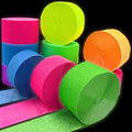 600 feet Glow Crepe Paper Streamers UV Glow Party Neon Streamer Decorations Glow in The Dark Black Light Reactive Fluorescent Neon Paper Party Streamers Wedding Birthday Blacklight Party Supplies by WELITTCON