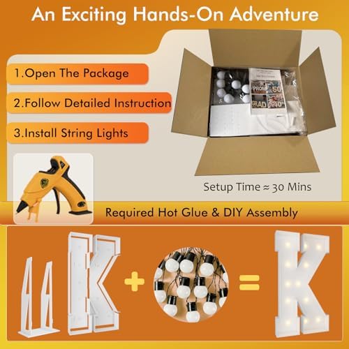 4FT Marquee Letters, Large Light Up Letters K for Party Decor - Image 2