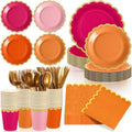 Mimorou 169 Pcs Pink and Orange Plates and Napkins Party Supplies by Unknown
