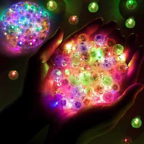 100pcs Flash Colorful Balloon Lights Mini LED Lights Round Long Standby Time Ball Lamps for Birthday Party Christmas Halloween Decoration Rainbow Waterproof Plastic by chzk