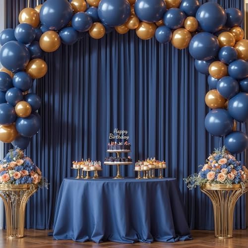 40x10FT Navy Blue Backdrop Curtains for Wedding Parties, Wrinkle Free Polyester Photography Backdrop Drapes for Wedding Baby Shower Birthday Parties Stage Background Stand Decorations 4x10ft,10 Panels - Image 3