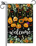 Halloween Garden Flag Welcome Pumpkin Black Cat Farmhouse Outdoor Decor by Unknown