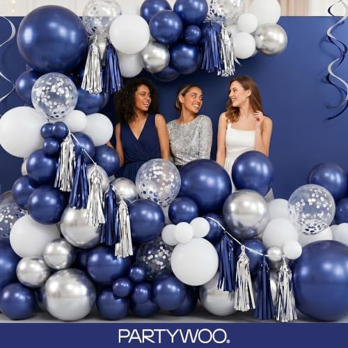 PartyWoo Navy Blue Balloons 50pcs Dark Blue Latex Helium Balloons 12 Inch - Image 5