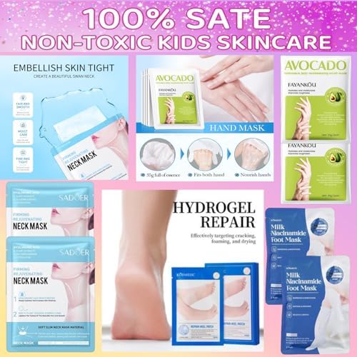 16 PCS Spa Party Supplies for Girls，Spa Party Favors Include Facial Masks, Lip Mask & Under Eye Patches, Hand Masks, Foot Masks &Cervical Masks for Girls, Sleepover Party gifts - Image 4