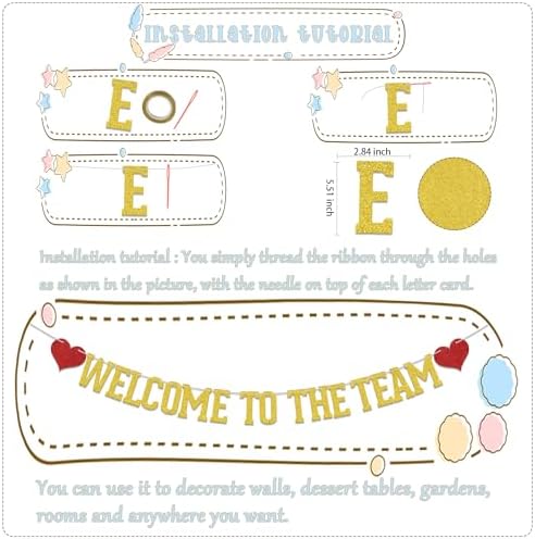 Welcome to The Team Banner - Welcome Banner for Office - The Office Party Decorations Gold - Image 2