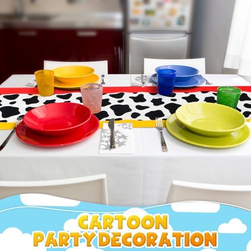 2 Pcs Cartoon Story Table Runner Birthday Party Supplies, Fresh - Image 4