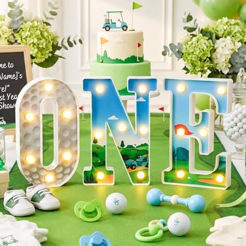 Golf One Letters 8.07 Inch Light up Birthday Decorations by Unknown