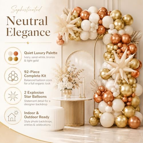 Neutral Balloons Arch Beige Champagne Gold Birthday Decor Fall Graduation - Image 5