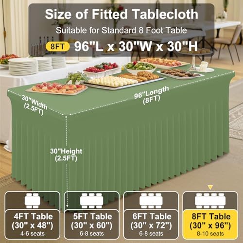 Smiry 2 Pack Spandex Elastic Fitted Table Cloth Skirt for 8FT Table - Image 4