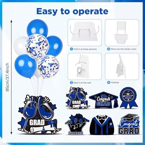 6 Sets 2026 Graduation Balloon Stand Kit for Table Decorations Class of 2026 Congrats Grad Table Centerpiece Grad Prom Themed Decoration for Grad School College Ceremonies Party Supplies - Image 5