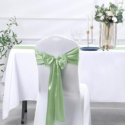 SiinvdaBZX 4 Pcs Sage Green Satin Table Runner 12 x 108 inches Long - Image 6