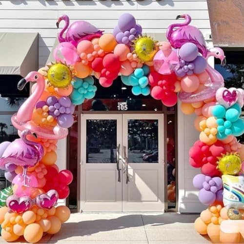 MEBAY Balloons Arch Kit, 146Pcs Matte Rose Red Tender Pink Macaron Green Yellow Latex Balloon Different Sizes 18 12 10 5 Inch for Birthday Baby Bridal Shower Wedding Party Backdrop Decorations - Image 5