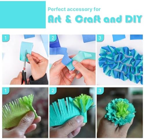 PartyWoo Teal Crepe Paper Streamers 4pcs 328 FT Teal Streamers - Image 4