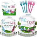 Grencian 96Pcs Golf Gender Reveal Party Supplies for Boys Girls Serves 24 by Grencian