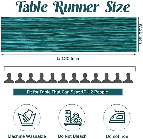 Teal 10FT Cheesecloth Table Runner Boho Gauze Fabric Table Runner Rustic Sheer Runner for Wedding Bridal Baby Shower Birthday Party Boho Table Decor（1 Pack Teal） - Image 4