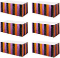 6 Pack 30x108 Inch Halloween Table Skirt Decoration, Metallic Foil Fringe Tinsel Table Skirts, Curtains Backdrop Parade Floats Birthday Halloween Christmas Party Decoration(Black Orange Purple) by ERTIUANIO