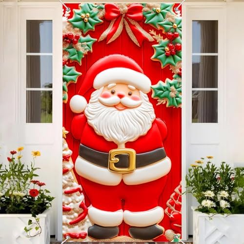 BlissYard Christmas Door Banner Winter Wonderland 35x71 Inch Polyester - Image 5