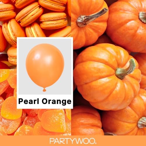 PartyWoo Pearl Orange Balloons 50pcs Fall Latex Helium Balloons 12 Inch - Image 2
