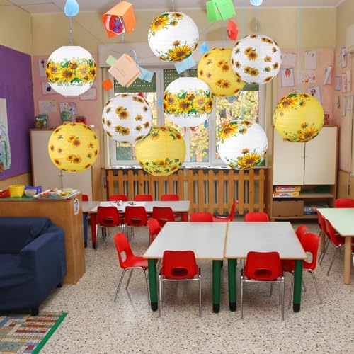 Panelee 12 Pcs Sunflower Party Decorations Paper Lanterns 8 Inches - Image 5