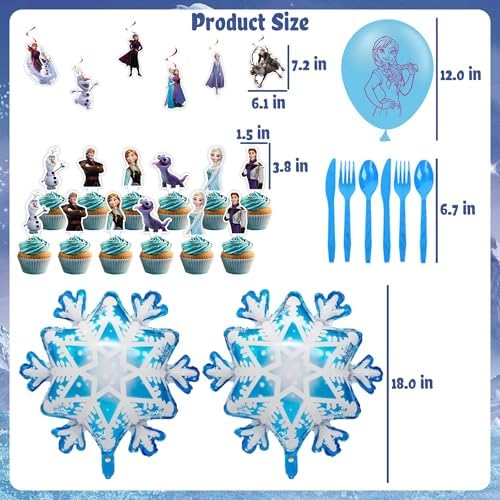 Winter Theme Birthday Party Supplies, Cartoon Princess Party Decorations - Image 4