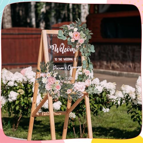 2 Pcs Wedding Arch Decorations, Pink Arch Flowers Swag Peony - Image 6
